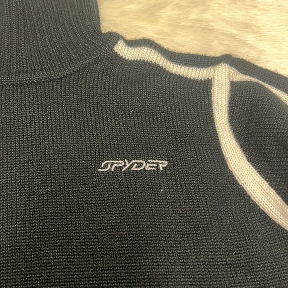 Kids Spyder wool blend sweater black and‎ white - Picture 2 of 5